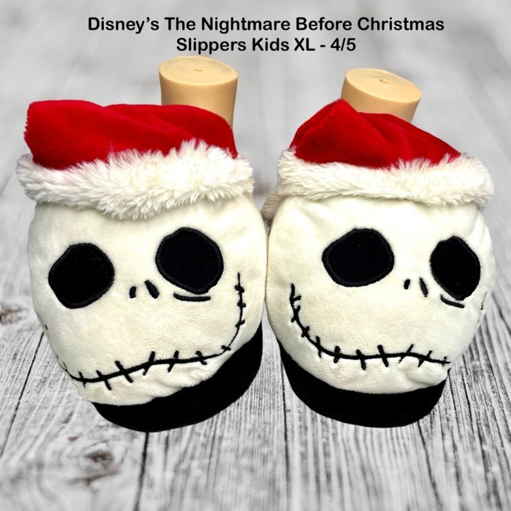 Disney Nightmare Before Christmas Slippers Kids XL (4-5)‎ Jack Skellington
